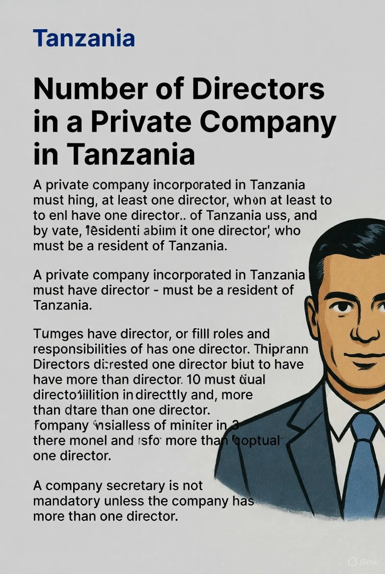 How many directors are in a private company in Tanzania